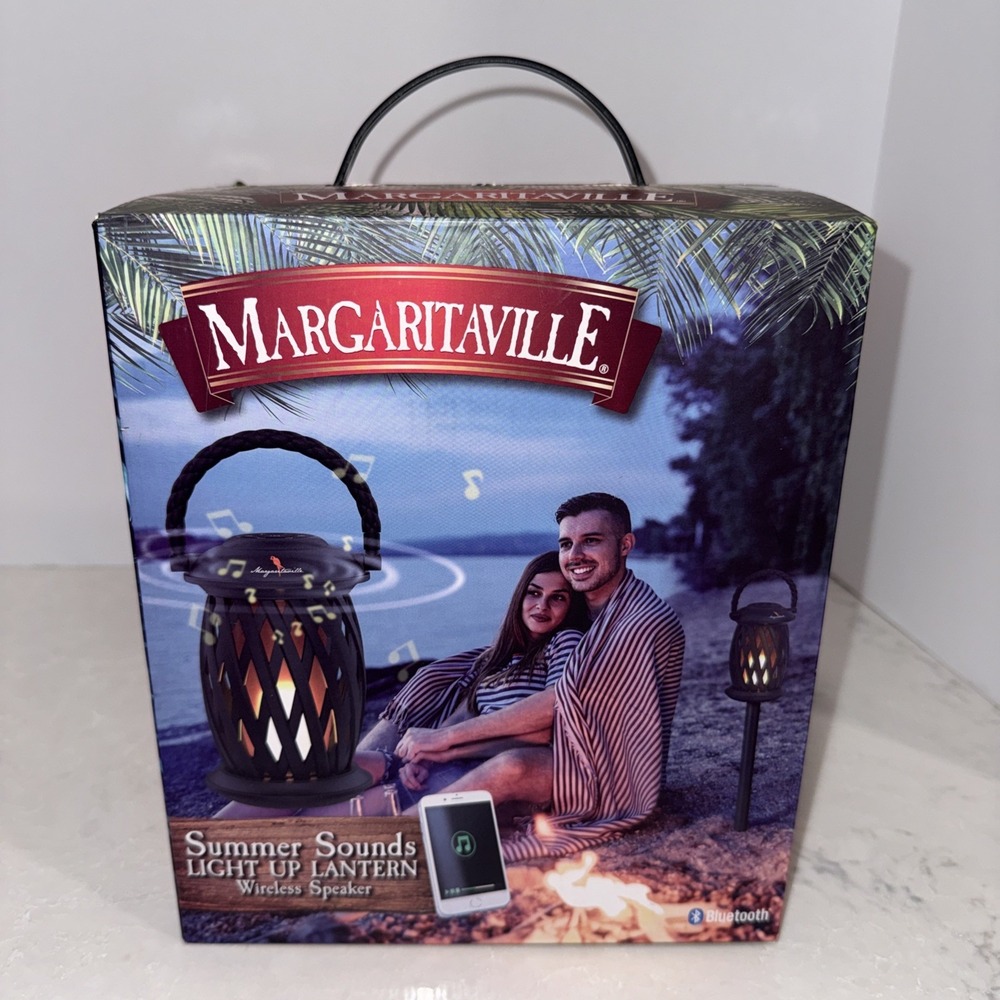 Margaritaville Tiki Torch Bluetooth Speaker, LED Flames, 3ft Ground Stick